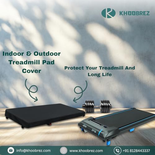 Image of KHOOBREZ Under Desk Treadmill Cover (47 x 20 x 8 Inches) | Water Resistant & Dustproof Walking Pad Cover | Slim Foldable Treadmill Protector for Home & Office | Durable Polyester