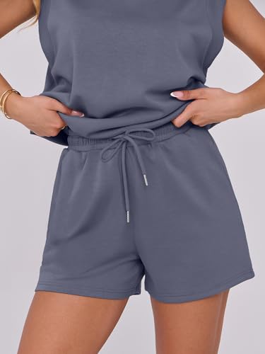 Image of ANRABESS Two Piece Sets for Women 2026 Summer Short Lounge Set Casual Beach Vacation Outfits Spring Sweatsuits Tracksuit