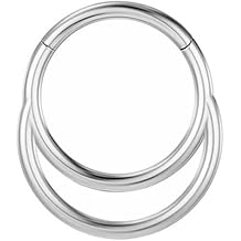 16 Gauge 1.2x10mm Black Nose Ring Piercing, Hoop with Ball, Stainless Steel Nose Piercing for Women Men