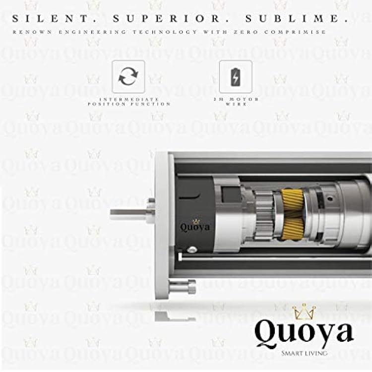 Quoya QL500 Smart Curtains System, Electric Curtain Track with Automated RailMotorized and Adjustable Tracks/Rod/Pole (up to 3.2 metres / 125 inches)Motor compatible with Alexa