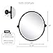 TEHOME Black Metal Framed Pivot Oval Bathroom Mirror Tilting Beveled Vanity Mirrors for Wall, Overall 27.03 x 26 inches (Mirrror 23 x 26 inches)