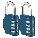 NAGE ダイヤル錠 4桁 盗難防止 大きめ ロッカー 学校 企業 倉庫 屋外 郵便ポスト 南京錠 防水 (ピーコックブルー,2個)）