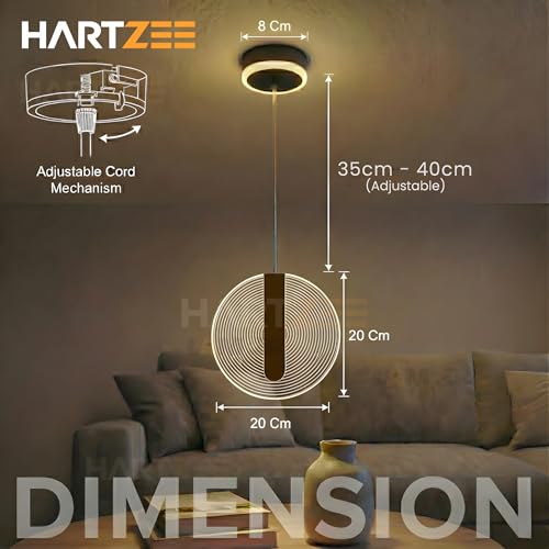 Image of Haloid LED Pendant Lamp | Modern Acrylic Chandelier Hanging Ceiling Light for Bedroom, Living Room, Dining Room, Cafe & Office | 3000K Warm White Decorative Indoor Lighting (1 Pack)