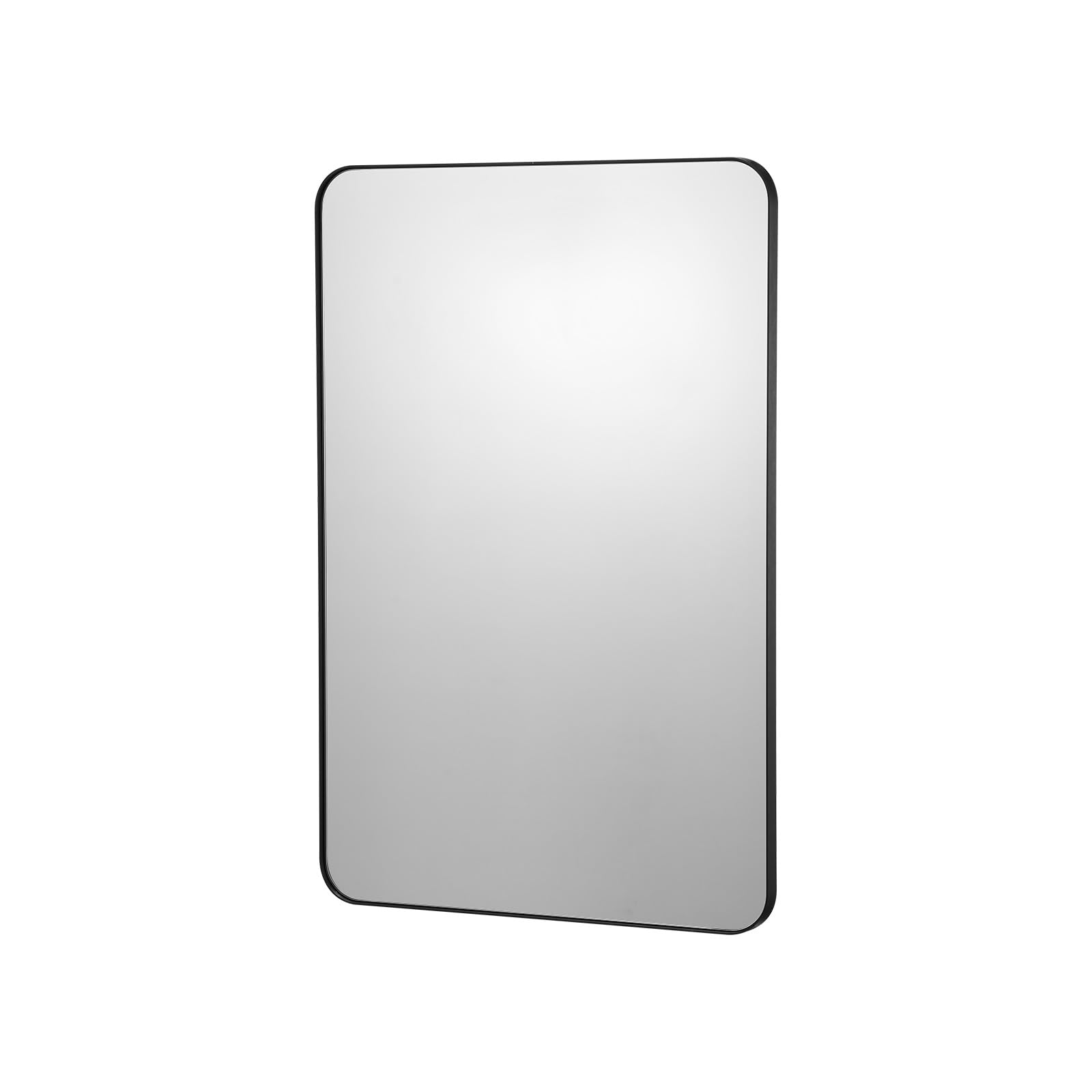 VEVOR Espejo de Pared Espejo de Maquillaje Espejo de Baño 915 x 610 x 25 mm Espejo Rectangular Marco de Aleación de Aluminio Negro con Soporte en Forma de Z para Baño Dormitorio Sala de Estar