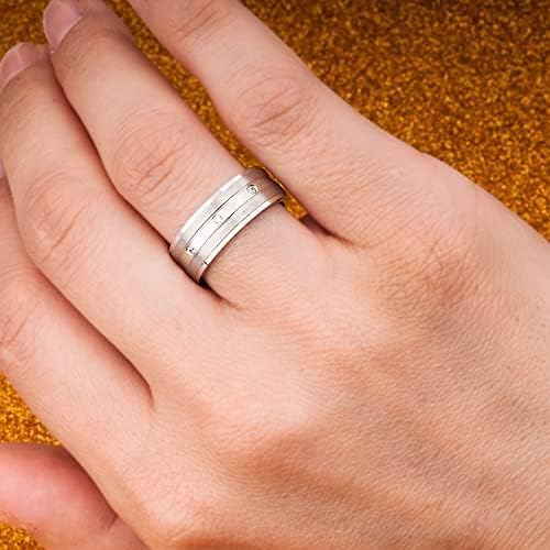 6 mm Ehering-Set 14 Karat vergoldet Paar passendes Ehering-Set Personalisierte Mann und Frau Silber-Ehering-Set