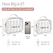 PACKISM TSA Approved Toiletry Bag 1 Large 1 Medium - Glitter Textured Clear Toiletry Bag, Personalized and Fashion, with 180° Large Opening and Supporting Frame, Perfect for Travel Essentials, White