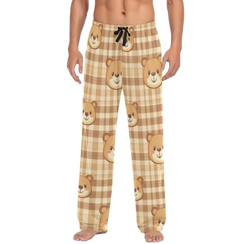 Pantalon de pyjama doux pour homme à offrir motif ours mignon taille S