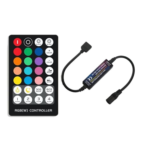 Contrôleur bande lumineuse LED RGBW 28 touches DC5-24V pour ruban 5050 à 5 broches