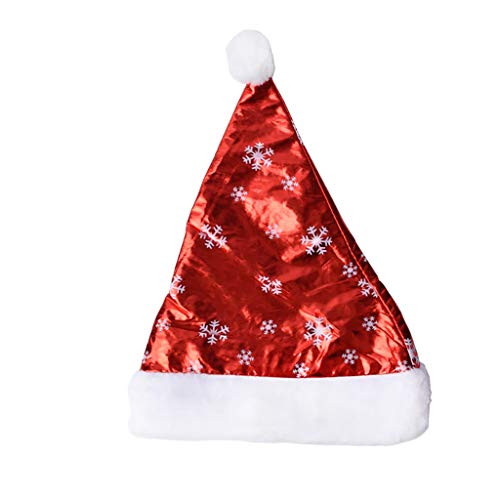 Preisvergleich Produktbild Weihnachtsmütze, Erwachsener Weihnachtsmütze, Gedruckt Fünfzackigen Stern Weihnachten Hut, Schneeflocke Weihnachtsmütze / weich Und Bequem / perfektes Aussehen / dauerhaft (Farbe : Red snowflakes)