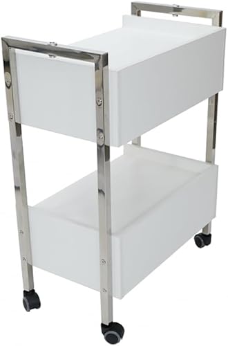 Miniatura 8 de Supreme Medical - Gabinete de utilidad móvil dental con marco de acero y dos cajones con un cajón con cerradura