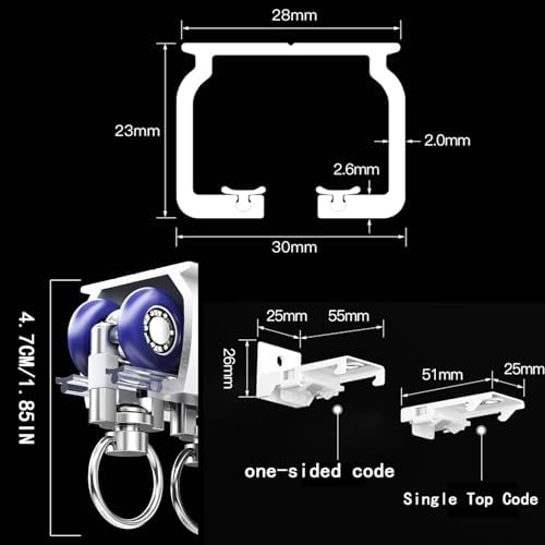 Heavy Duty Adjustable Curtain Track Kit for Ceiling or Wall Mount, 3ft-6ft, Easy Cut-to-Size, Compatible with Grommet & Pinch Pleated Curtains, White