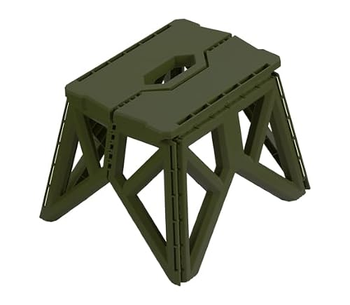 Tactical Folding Step Stool Portable Small Chair Collapsible for Kitchen,Hiking Stool Backpacking, Camping, Fishing and Hunting (Green)