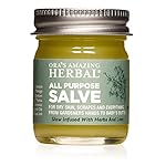 Ora's Amazing Herbal All Purpose Salve, Natural Healing Ointment, Tea Tree Balm, Comfrey Calendula Thyme Plantain, Hand Salve, Rash Cream, Dry Skin Repair, Itch Relief, 1 oz Glass Jar