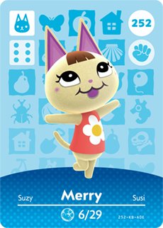 Image of Merry - Nintendo Animal Crossing Happy Home Designer Amiibo Card - 252