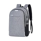 Mochila Antifurto Notebook 15,6” com Cadeado, USB e Entrada Fone – Resistente à Água (Cinza)