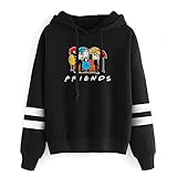 Aganmi Fashion Friend Sweatshirt Hoodie Women Graphic Hoodies Pullover Funny Hooded Sweater Tops Clothes (Black, S)