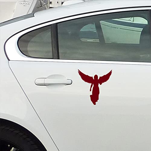 Image of Angel With Wings (Burgundy) (Set Of 2) Premium Waterproof Vinyl Decal Stickers For Laptop Phone Accessory Helmet Car Window Bumper Mug Tuber Cup Door Wall Decoration