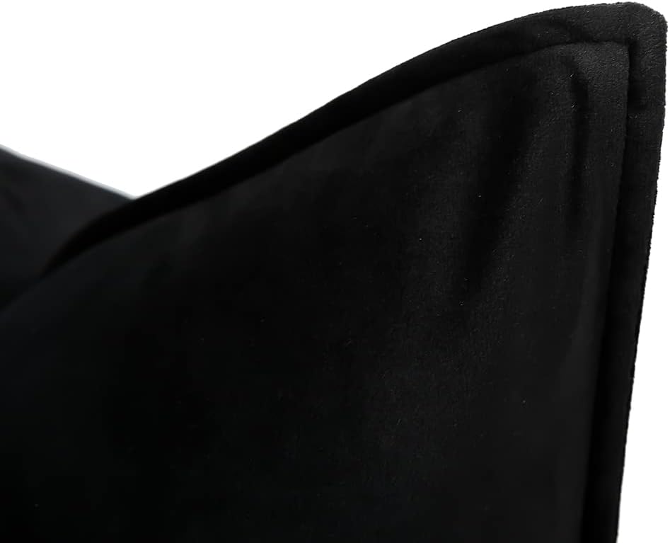 THE-TINOART Luxury 20x20 Inch Solid Black Velvet Throw Pillow Cover with Frame Design - Premium Decorative Pillow Cover for Sofa, Bed, Couch - Modern Contemporary Home Decor - Image 3