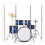 Drum Shield | Portable 5-Panel 2ft x5ft Acrylic Sound Barrier | Full-Length Stainless Steel Hinges | Drum Cage for Home, Church, Practice & Performances.