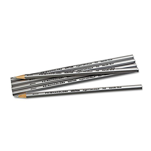 Prismacolor NA 02460 Verithin Colored Pencils Metallic Silver Dozen thumb #1