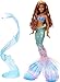 Mattel Disney The Little Mermaid Deluxe Ariel Doll with Iridescent Tail, Hair Jewelry Beads & Display Stand, Inspired by the Movie