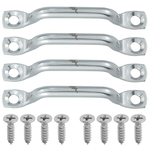 NVAAV 316 Stainless Steel Footman Loop 1 Inch, 4 Footman Loop 8 Screws