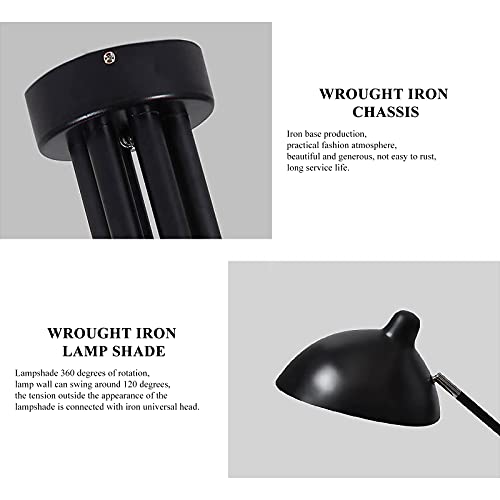 Modern Duckbill Ceiling Chandelier Black Wrought Iron Chandelier Modern Wrought Iron Metal Branch Tube 3 Arm 6 Arm Adjustable Shading Light Chandelier Lighting Restaurant Corridor (D280*H70Cm(6 Head) #TOP5