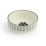 Signature Housewares Glazed Stoneware Pet Bowls (White Arrow, Extra Small)