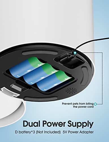 Wopet Automatic Cat Feeders, 5L Timed Cat Feeder 6 Meals Daily With Portion Control, Automatic Pet Feeders With Timer For Small Medium Dog & Cat, Auto Dry Cat Food Dispenser With Dual Power Supply #TOP4