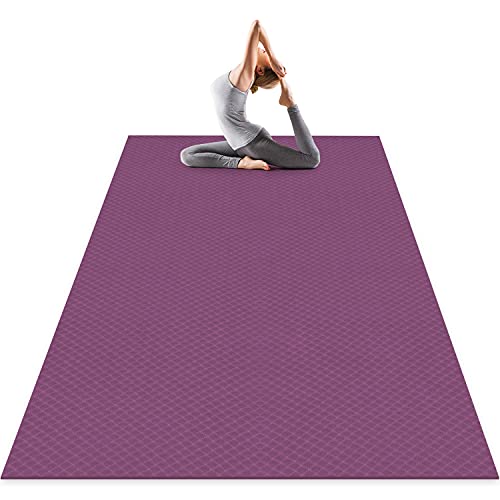 Odoland Large Yoga Mat for Men and Women, Thick Non Slip Exercise Mat for Home Gym, Yoga Trainers Beginners and Pros Workout Mat for Pilates Stretching Push-ups and Gymnastics 183 x 122 x 0.