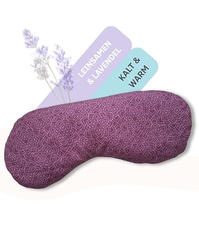 Yosana Coussin pour les yeux avec garnissage en graines de lin et lavande - Housse en coton lavable - Masque pour les yeux pour la détente pendant le yoga, la méditation et le spa - Coussin aromatique