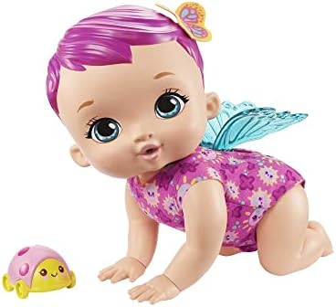 My Garden Baby Giggle & Crawl Baby Butterfly Doll (30 cm / 12 Inch), 20 Sounds and Fluttering Wings, Great Gift for Kids Ages 2Y+, Rose, GYP31