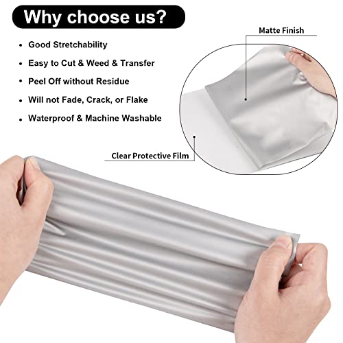 Image of VINYL FROG 10 inchx5' Silver Iron-on Heat Transfers Vinyl Roll for T-Shirts and Garments