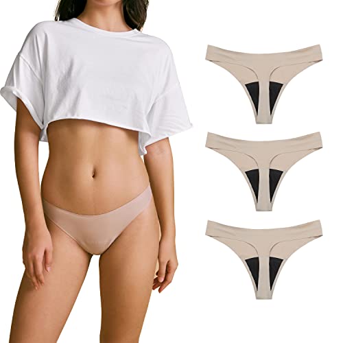 Image of SHARICCA Women Postpartum Period Thongs 4 Layers Leakproof Underwear Panties for teen ladies Multipack