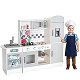 MYXSRI Cocina de Juguete para Niños, Cocinita para Niñas con Luz, Fregaderos de Juguete con Agua Corriente, Horno,...