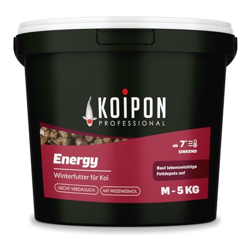 KOIPON Energy 5 kg Fischfutter Winter sinkend, Teichfutter 6mm Pellets für japanische Koi, Koifutter als Goldfischfutter und Winterfutter geeignet