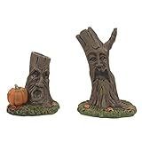 Department 56 Village Collection Accessories Halloween Scary Stumps Tree Figurine Set, 3.75 and 2.5 Inch, Multicolor