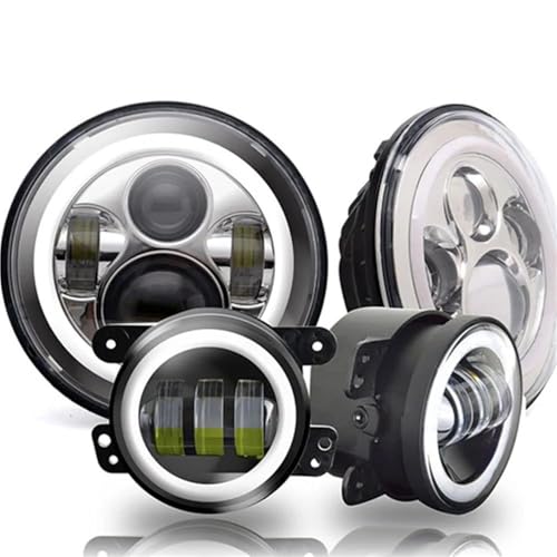 Faros de 7 pulgadas con luces antiniebla de conexión directa para Jeep Wrangler JK
