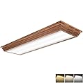FAITHSAIL 2FT LED Light Fixture with 3000K/4000K/5000K CCT Selectable Dimmable 2 Foot LED Linear with Wooden Look 30W 3300LM Flush Mount Ceiling LED Wraparound for Kitchen, Bedroom, Laundry, 1Pack