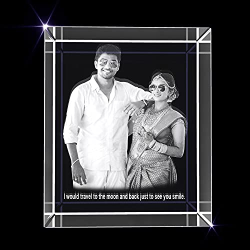 Personalized Custom 3D Photo Etched Engraving On Crystal Loving Gift (Birthday Gift, Wedding Gift, Corporate Gift,Mother's Day Gift, Valentine's Day Gift Or Christmas Gift) #TOP4