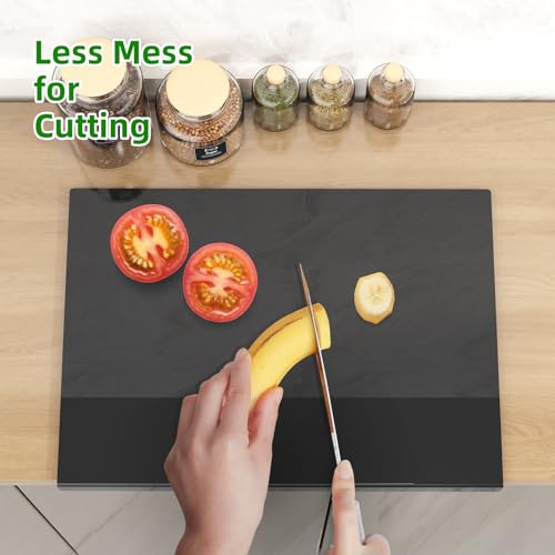 SWSKR SUBAER – Kitchen Countertop Acrylic Cutting Boards, Thicker and More Rigid Transparent Cutting Board with Countertop Protection, Lip Design, 8 Non-Slip Pads - Image 2