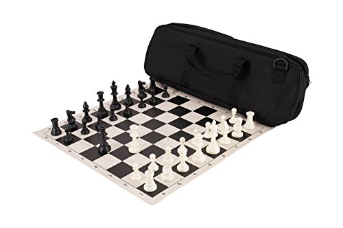 Deluxe Chess Set Combination - Solid Plastic - Black