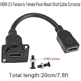 QIANRENON Adapter Do Montażu Panelowego HDMI 4K 60 Hz 2.0 Żeńskie Na Żeńskie Złącze Wyświetlacza, Krótkie Gniazdo Panelowe D-Panel/XLR, Do Monitora TV Projektora 20 cm