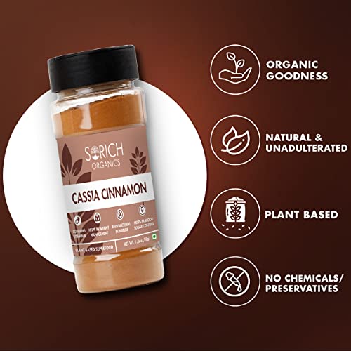 Image of Sorich Organics Cassia Cinnamon Powder 50gm | Cinnamon Powder | Dalchini Powder | Cassia Cinnamon Powder | Perfect for Baking, Cooking, Tea, Smoothies