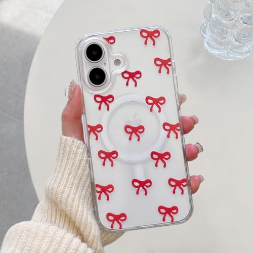 Coque iPhone 16 transparente avec nœud ruban élégante pour le quotidien