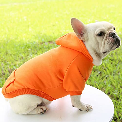 Dog Hoodie With Pocket Pet Warm Sweater For Winter Small Medium Dogs Puppy Coat Orange Xl #TOP6