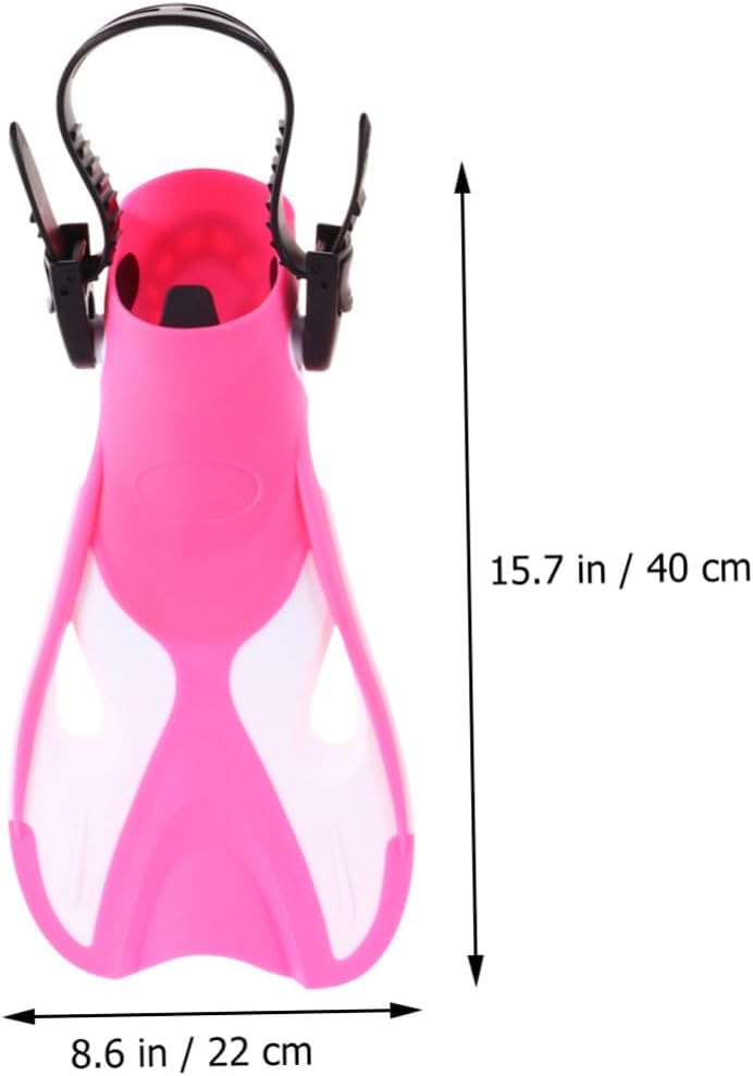 Adjustable Adult Snorkeling Flippers Pink White, Outdoor Diving Foot Fins Heel Swim Gear for Training and Travel, Euro Size 37-41