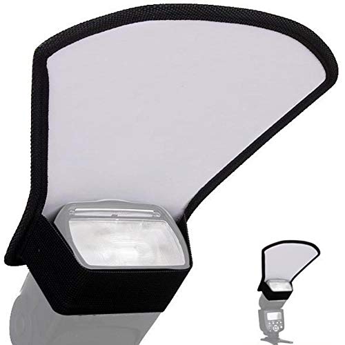 Universal Flash Reflector Diffuser,Portable Outdoor Soft Intense Light Flash Speedlite Silver White Photography Reflector Accessory for SLR Camera