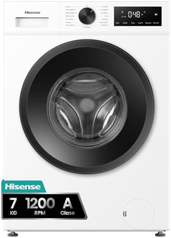 Hisense WF1I7022BWJ - Lavadora 7Kg, Clase A, Fondo 44cm, 1200 rpm...