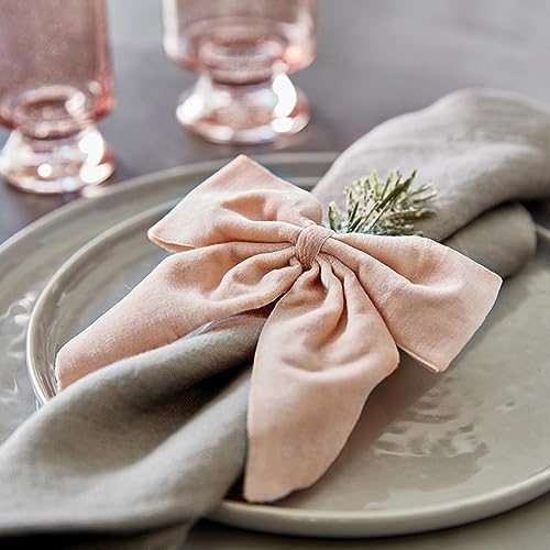 Accesorios para servilletas de terciopelo Blush Pink set x4 miniatura 3